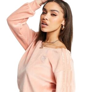 New Adidas Originals Velour Off The Shoulder Sweater